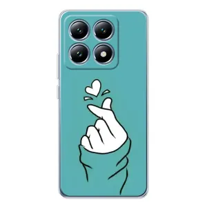 Чехлы (Знак сердечка) на Xiaomi 14T Pro (Сердечко на бирюзовом)