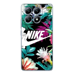 Силиконовый Чехол на Xiaomi 14T с картинкой Nike (Цветочный Nike)