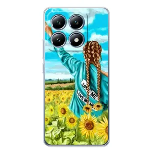 Чехол Стильные девушки на Xiaomi 14T (Девушка на поле)