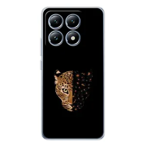 Чехол с леопардовым принтом на Xiaomi 14T (Леопард на черном)