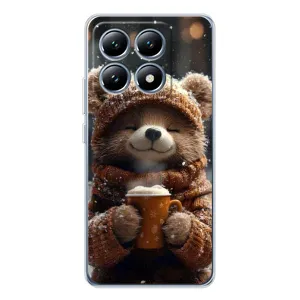 Печатный чехол «Зверята с кофе» для Xiaomi 14T (Медвежонок с кофе)