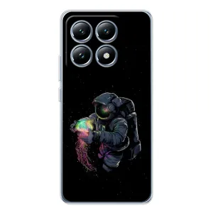 Силиконовый Чехол с принтом "Космонавты" на Xiaomi 14T (В руках земля)
