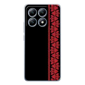 Силіконовый Чохол на Xiaomi 14T з картинкой Вишиванки (Вишиванка на чорному)