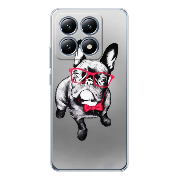 Чехол с рисунком «Бульдог в очках» для Xiaomi 15 Pro