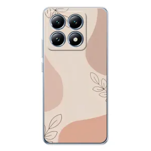 Чехол цветочный дизайн для Xiaomi 15 Pro (Коричневый фон)