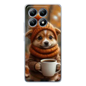 Печатный чехол «Зверята с кофе» для Xiaomi 15 Pro (Собачка с кофе)