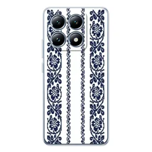 Силиконовый Чехол на Xiaomi 15 Pro с картинкой Вышиванки (Синяя вышиванка)