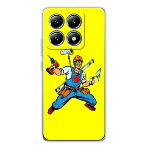 Силиконовый бампер (Работники) на Xiaomi 15 Pro (Строитель)