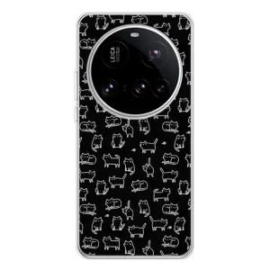 Чохол на тематику: Коти для Xiaomi 15 Ultra (Котики на чорному)