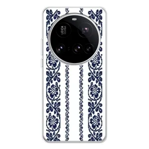 Силиконовый Чехол на Xiaomi 15 Ultra с картинкой Вышиванки (Синяя вышиванка)