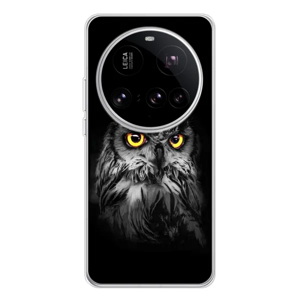Чехол с рисунком «Сова на чёрном» для Xiaomi 15 Ultra Чехол с рисунком «Сова на чёрном» для Xiaomi 15 Ultra