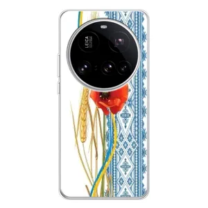 Силиконовый Чехол на Xiaomi 15 Ultra с картинкой Вышиванки (Вышиванка с цветком)
