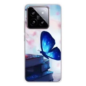Силиконовый бампер с картинкой животных для Xiaomi 15 (Бабочка синяя)