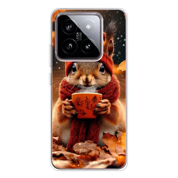 Чехол с рисунком «Белка с кофе» для Xiaomi 15 Чехол с рисунком «Белка с кофе» для Xiaomi 15