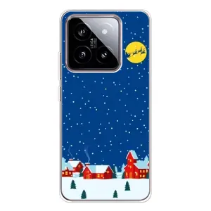 Силиконовый бампер на рождество для Xiaomi 15 (Город в снегу)