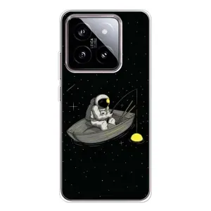 Силиконовый Чехол с принтом "Космонавты" на Xiaomi 15 (Космонавт на рыбалке)