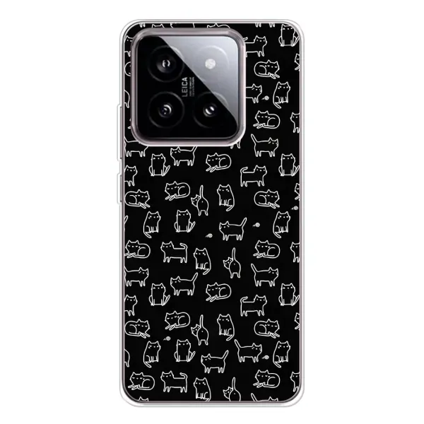 Чехол с рисунком «Котики на черном» для Xiaomi 15 Чехол с рисунком «Котики на черном» для Xiaomi 15