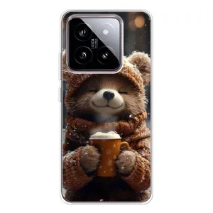 Печатный чехол «Зверята с кофе» для Xiaomi 15 (Медвежонок с кофе)