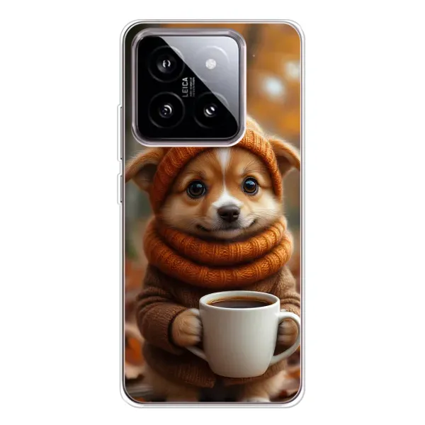 Чехол с рисунком «Собачка с кофе» для Xiaomi 15 Чехол с рисунком «Собачка с кофе» для Xiaomi 15