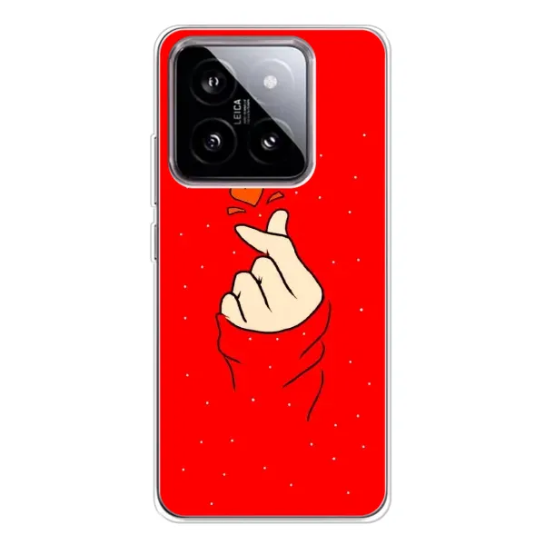 Чехол с рисунком «Сердце на красном» для Xiaomi 15 Чехол с рисунком «Сердце на красном» для Xiaomi 15
