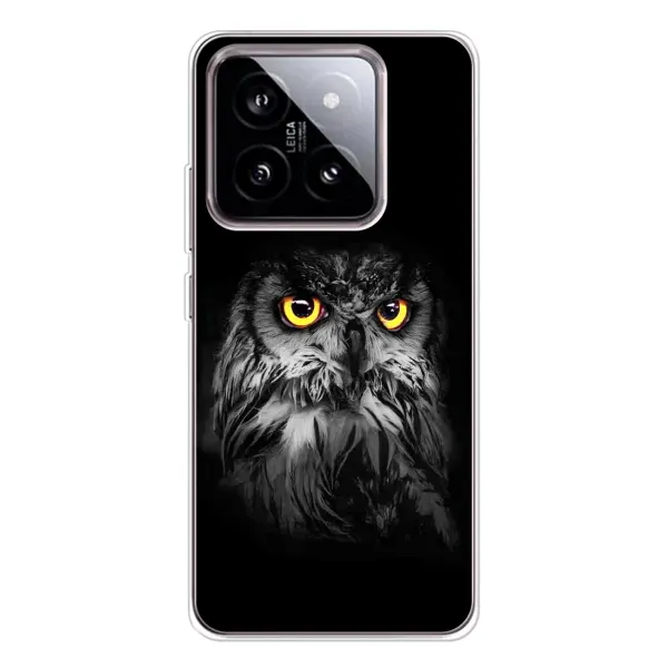 Чехол с рисунком «Сова на чёрном» для Xiaomi 15 Чехол с рисунком «Сова на чёрном» для Xiaomi 15