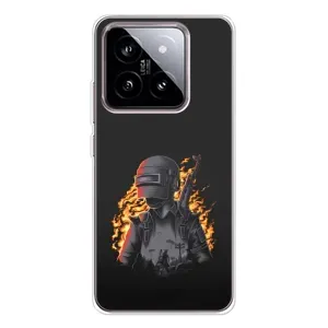 Силиконовый чехол с картинкой "Герой Pubg" на Xiaomi 15 (В огне)