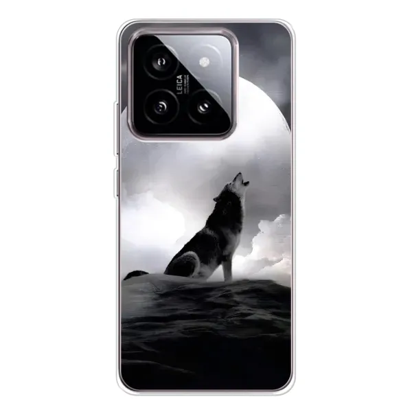Чехол с рисунком «Волк и луна» для Xiaomi 15 Чехол с рисунком «Волк и луна» для Xiaomi 15