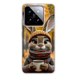 Печатный чехол «Зверята с кофе» для Xiaomi 15 (Зайчик с кофе)