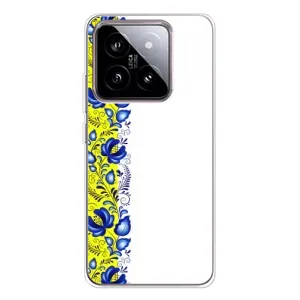 Силиконовый Чехол на Xiaomi 15 с картинкой Вышиванки (Желто-синяя вышиванка)
