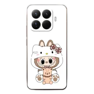 Чехол с принтом Лабубу для Xiaomi 15T Pro (Белый Лабубу)