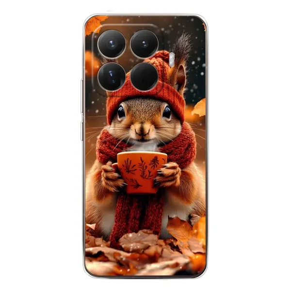 Чехол с рисунком «Белка с кофе» для Xiaomi 15T Pro Чехол с рисунком «Белка с кофе» для Xiaomi 15T Pro