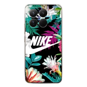 Силиконовый Чехол на Xiaomi 15T Pro с картинкой Nike (Цветочный Nike)