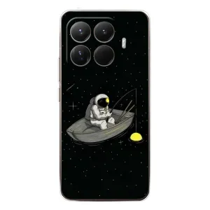 Силиконовый Чехол с принтом "Космонавты" на Xiaomi 15T Pro (Космонавт на рыбалке)