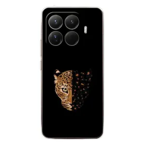 Чехол с леопардовым принтом на Xiaomi 15T Pro (Леопард на черном)