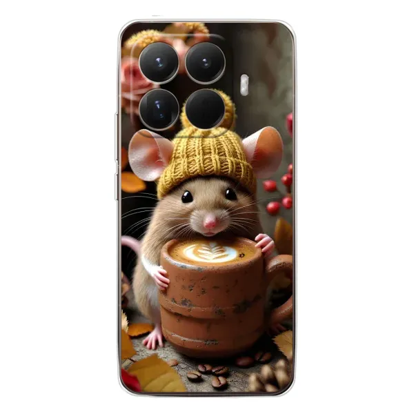 Чехол с рисунком «Мышка с кофе» для Xiaomi 15T Pro Чехол с рисунком «Мышка с кофе» для Xiaomi 15T Pro
