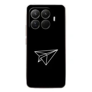 Чехол с картинками на черном фоне для Xiaomi 15T Pro (Самолетик)