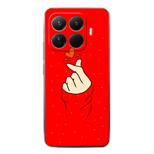 Чехол с рисунком «Сердце на красном» для Xiaomi 15T Pro Чехол с рисунком «Сердце на красном» для Xiaomi 15T Pro