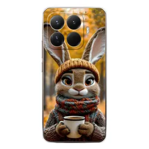 Печатный чехол «Зверята с кофе» для Xiaomi 15T Pro (Зайчик с кофе)