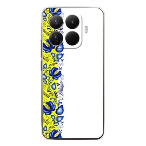 Силиконовый Чехол на Xiaomi 15T Pro с картинкой Вышиванки (Желто-синяя вышиванка)