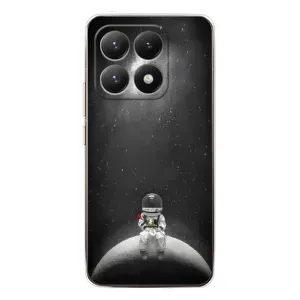 Силиконовый Чехол с принтом "Космонавты" на Xiaomi 15T (Космонавт романтик)