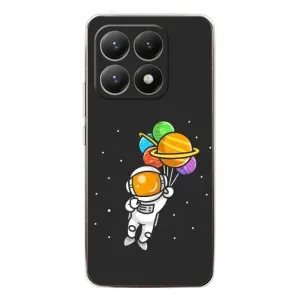 Силиконовый Чехол с принтом "Космонавты" на Xiaomi 15T (Космонавт с шариками)