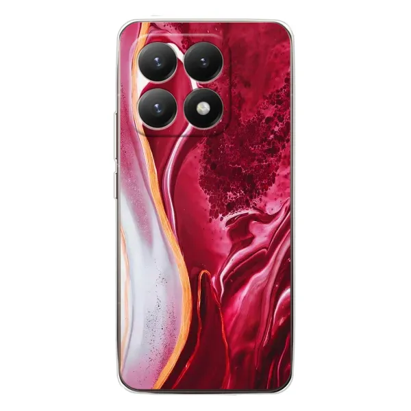 Чехол с рисунком «Красный мрамор» для Xiaomi 15T