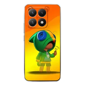 Чехол Бравл Старс для Xiaomi 15T (LEON в кофте)