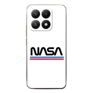Силиконовый бампер с принтом "Наса" на Xiaomi 15T (NASA на белом фоне)