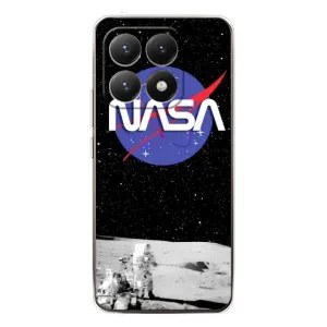 Силиконовый бампер с принтом "Наса" на Xiaomi 15T (Nasa на луне)