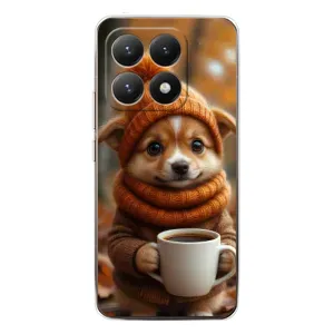 Печатный чехол «Зверята с кофе» для Xiaomi 15T (Собачка с кофе)
