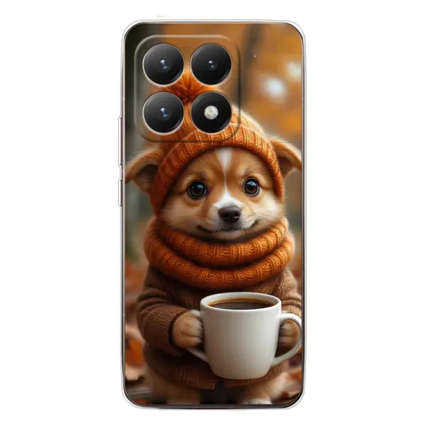 Чехол с рисунком «Собачка с кофе» для Xiaomi 15T Чехол с рисунком «Собачка с кофе» для Xiaomi 15T