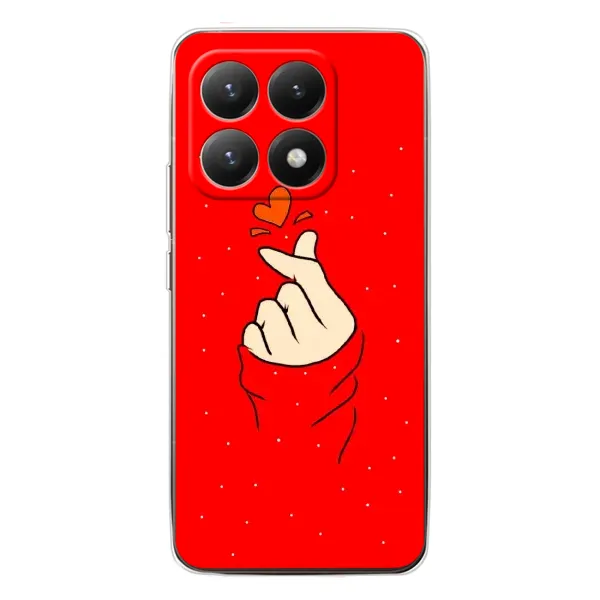 Чехол с рисунком «Сердце на красном» для Xiaomi 15T Чехол с рисунком «Сердце на красном» для Xiaomi 15T