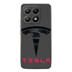 Силіконовий бампер з картинкою машини на Xiaomi 15T (Logo TESLA)