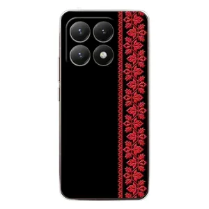 Силиконовый Чехол на Xiaomi 15T с картинкой Вышиванки (Вышиванка на черном)